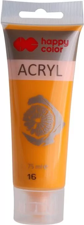 Farba akrylowa 75ml ciemnożółty HAPPY COLOR - tantis.pl