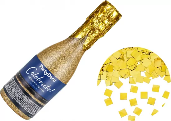 Tuba z konfetti Szampan złota 20.5cm