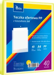 Teczka ofertowa A4 PP + 40 koszulek żółta