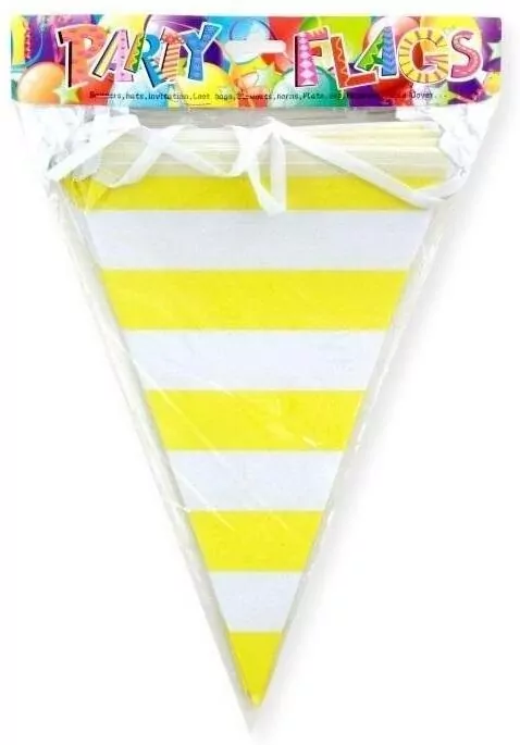 Girlanda flagi w paski jasnożółta 27.5cmx10m - tantis.pl