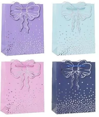 Torebka ozdobna 18x24x8cm hot-stamp mix ROZETTE - tantis.pl