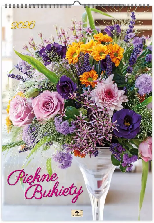 Kalendarz 2026 A2 ścienny jednostronny bukiety - tantis.pl