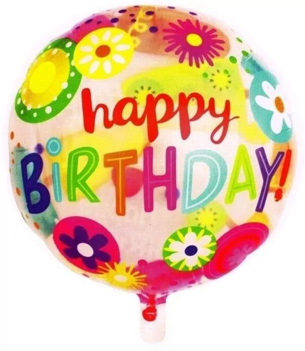 Balon foliowy okragły 46cm Kwiatki - tantis.pl