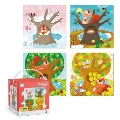 Puzzle 4w1. Z wiewiórką przez cztery pory roku - tantis.pl