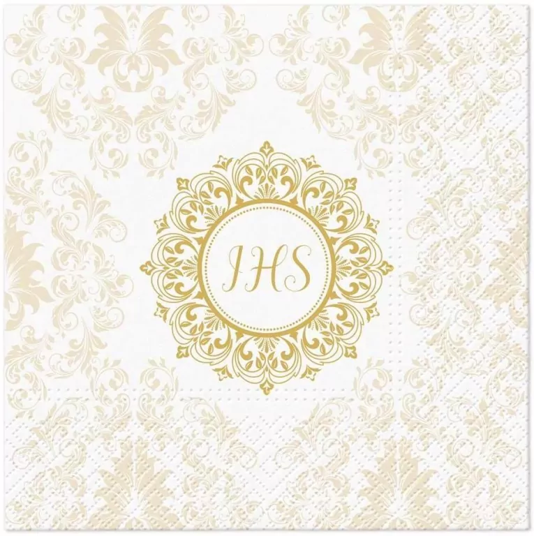 Serwetki Komunia IHS Ornament 33x33cm - tantis.pl