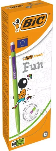 Ołówek z gumką HB Matic Fun 0,7mm 12szt BIC - tantis.pl