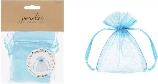 Woreczki z organzy błękit 10cm - tantis.pl