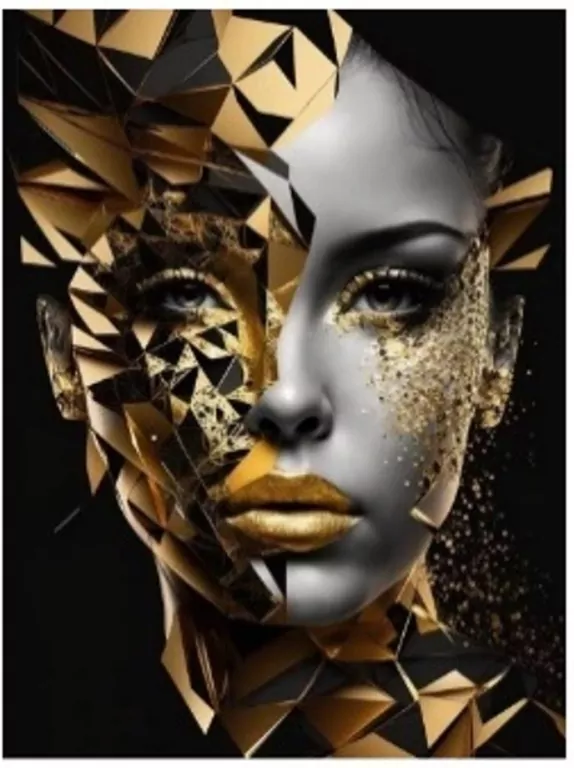 Diamentowa Mozaika Kobieta w złocie NO-1009647 - tantis.pl