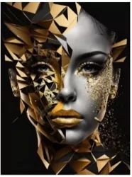 Diamentowa Mozaika Kobieta w złocie NO-1009647