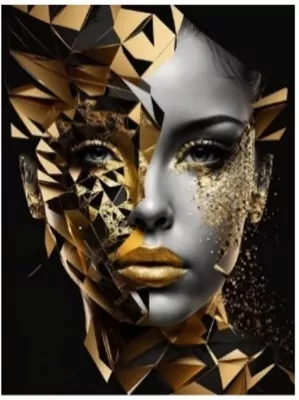 Diamentowa Mozaika Kobieta w złocie NO-1009647