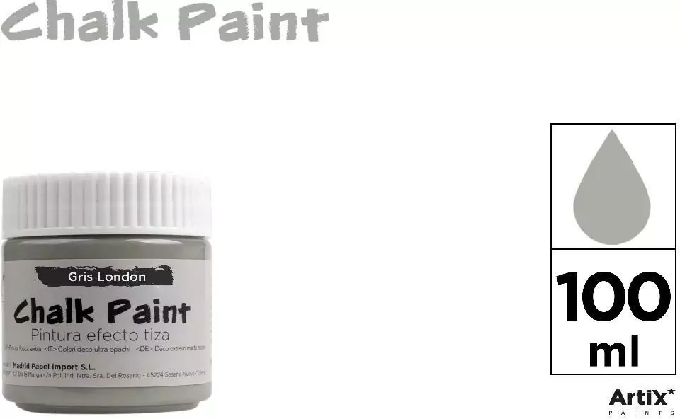 Farba kredowa 100ml szara (6szt) - tantis.pl