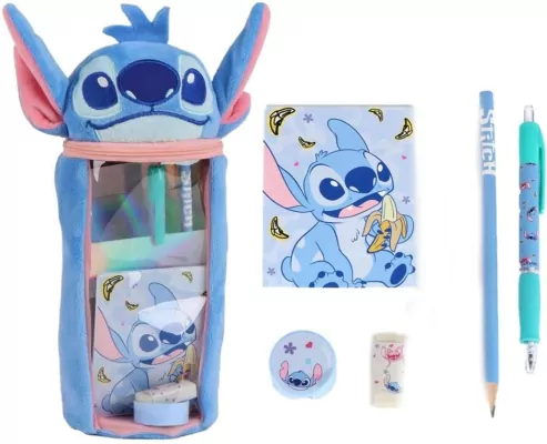 Zestaw akcesoriów szkolnych z piórnikiem Stitch