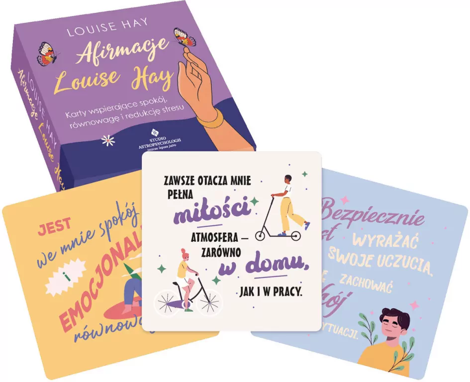 Afirmacje Louise Hay. Karty wspierające spokój, równowagę i redukcję stresu - tantis.pl