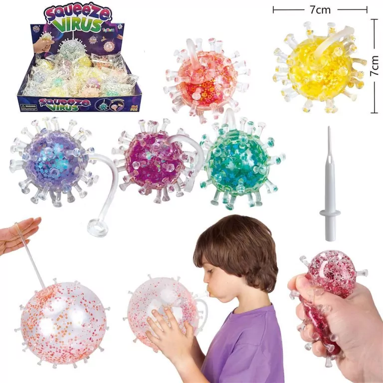 Piłka wirus z uchwytem nadmuchiwana MIX - tantis.pl