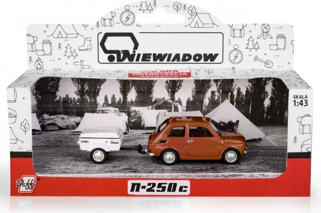 Fiat 126p + przyczepa Niewiadów Krótka brązowy - tantis.pl