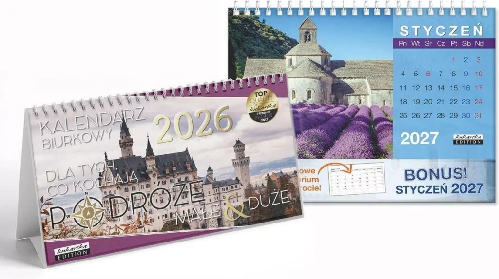 Kalendarz 2026 biurkowy Podróże - tantis.pl