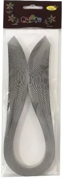 Paski do quillingu 10mmx50cm brokatowe, srebrne - tantis.pl