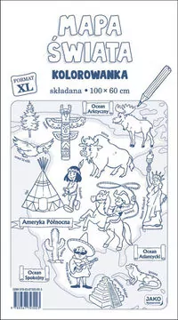 Mapa Świata Kolorowanka XL 2 sztuki