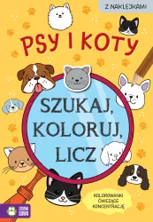 Szukaj, koloruj i licz. Psy i koty