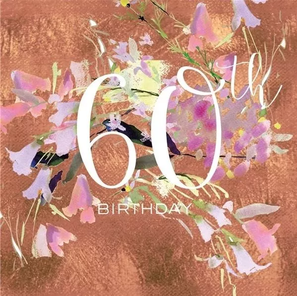 Karnet kwadrat z kopertą Urodziny 60 - tantis.pl