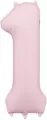 Balon foliowy cyfra 1 86cm jasny różowy - tantis.pl