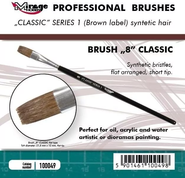 Pędzelek płaski high quality classic rozm 8 - tantis.pl