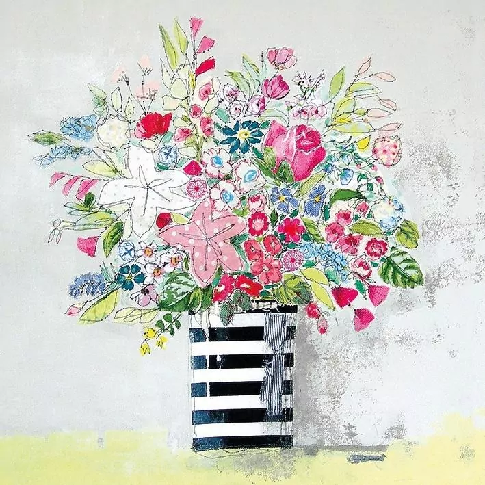 Karnet kwadrat z kopertą Stripy Vase - tantis.pl