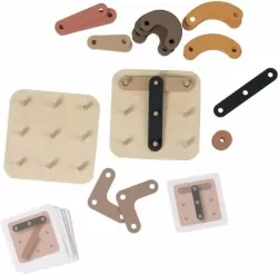 Drewniana zabawka manualna. Łącz i rysuj