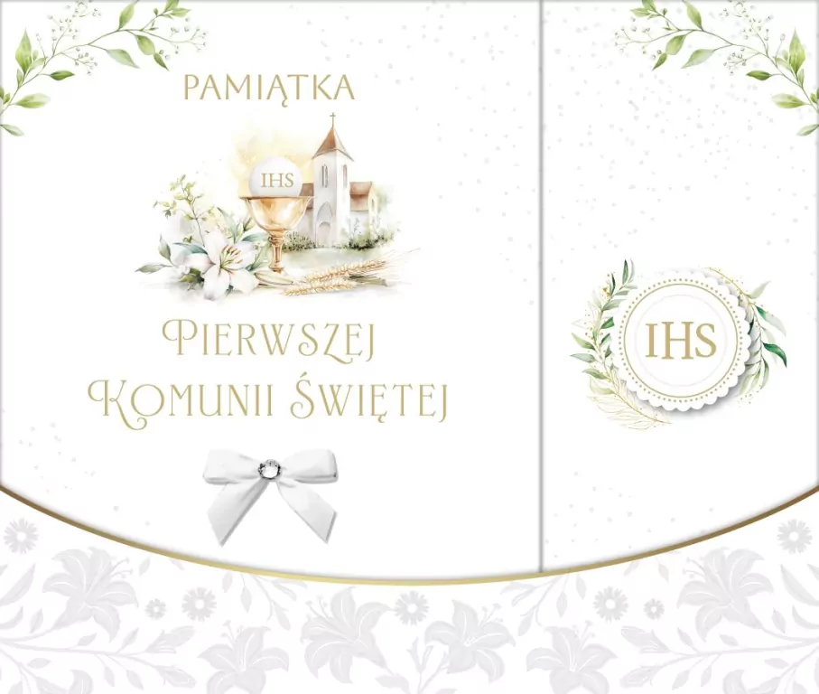 Pamiątka Pierwszej Komunii Świętej. Książeczka A4. Tryptyk - tantis.pl