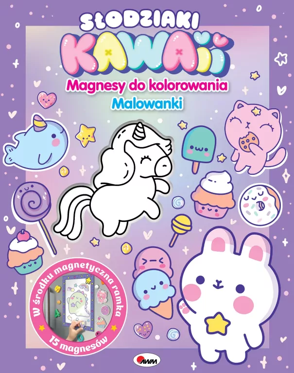 Słodziaki KAWAII. Magnesy do kolorowania - tantis.pl