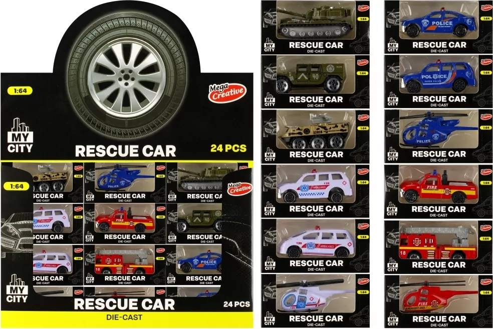Auto ratunkowe metalowe Moje Miasto 522116 Mega Creative - tantis.pl