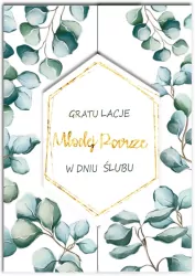 Karnet A5 z bilecikiem Ślub Eukaliptus