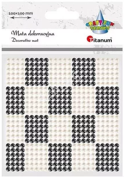 Mata dekoracyjna 10x10cm perełki, kryształki - tantis.pl