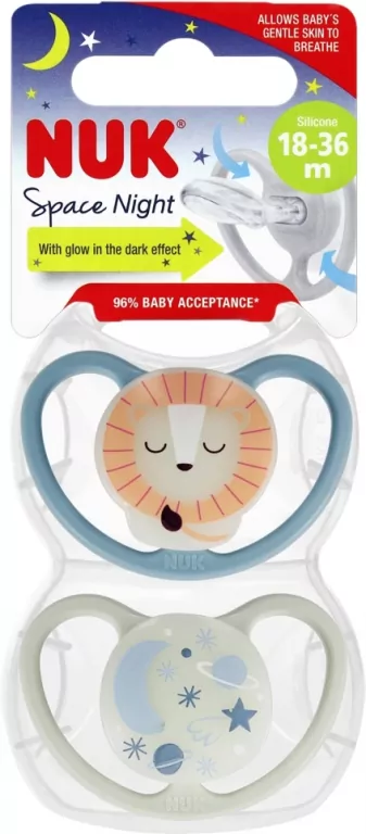 NUK. Space Night. Smoczki. 18-36 miesięcy. Lew i kosmos - tantis.pl