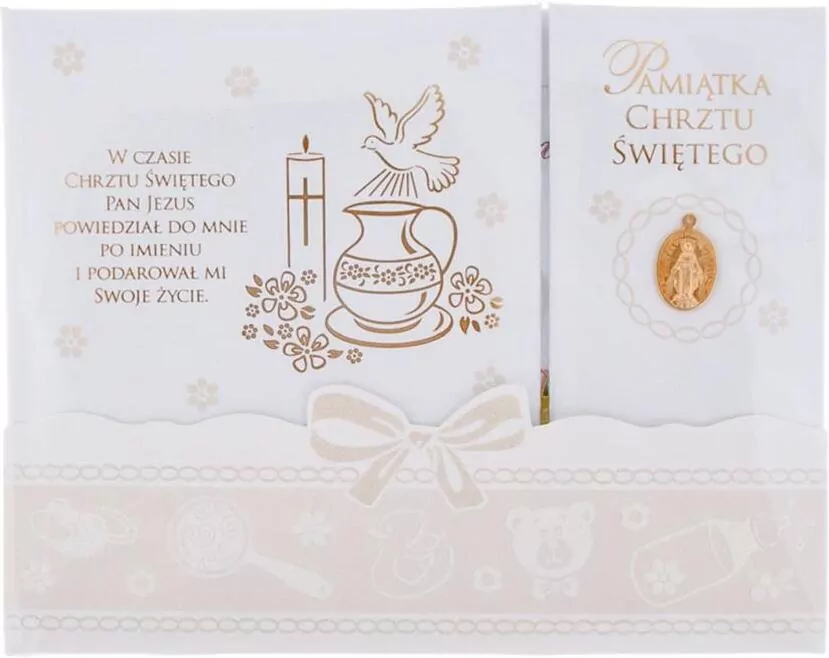 Książeczka składana mała graficzna Chrzest Święty - tantis.pl