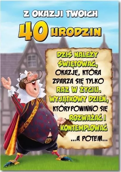 Kartka okolicznościowa Urodziny 40 - tantis.pl