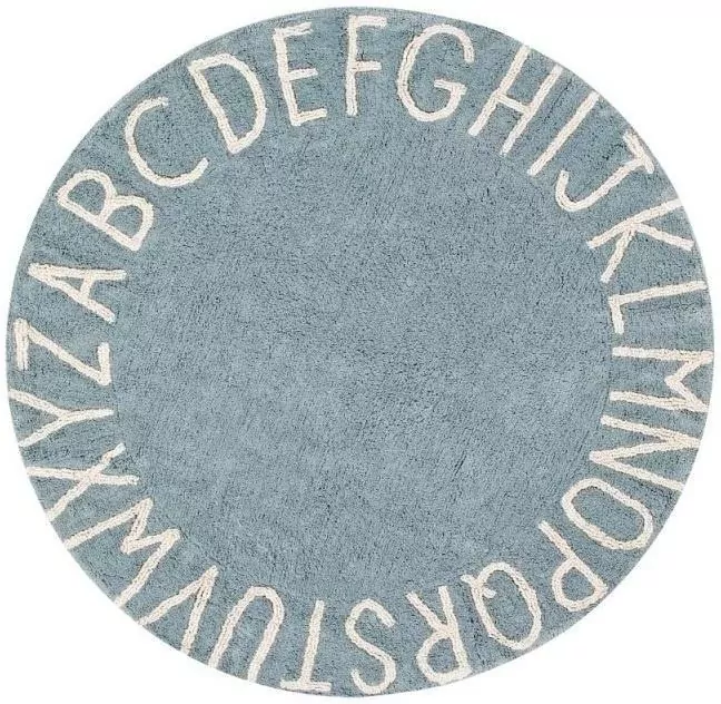 Dywan bawełniany okrądły ABC Vintage blue 150cm - tantis.pl