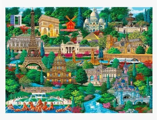 Puzzle drewniane 1000. Francja - znane miejsca - tantis.pl