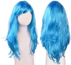 Peruka długowłosa. Niebieska