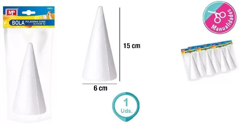 Stożek styropianowy do zdobienia 60x150mm - tantis.pl