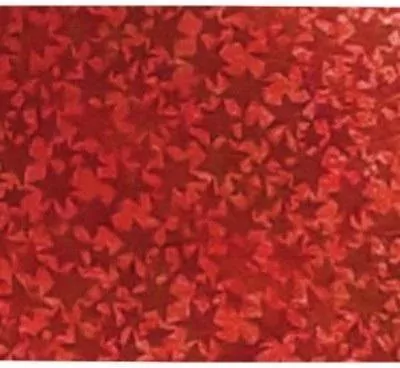 Karton holograficzny czerwony gwiazdy 25x35cm ark