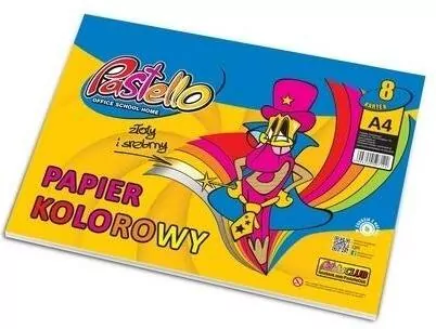 Papier kolorowy A4 8 kartek błyszczący