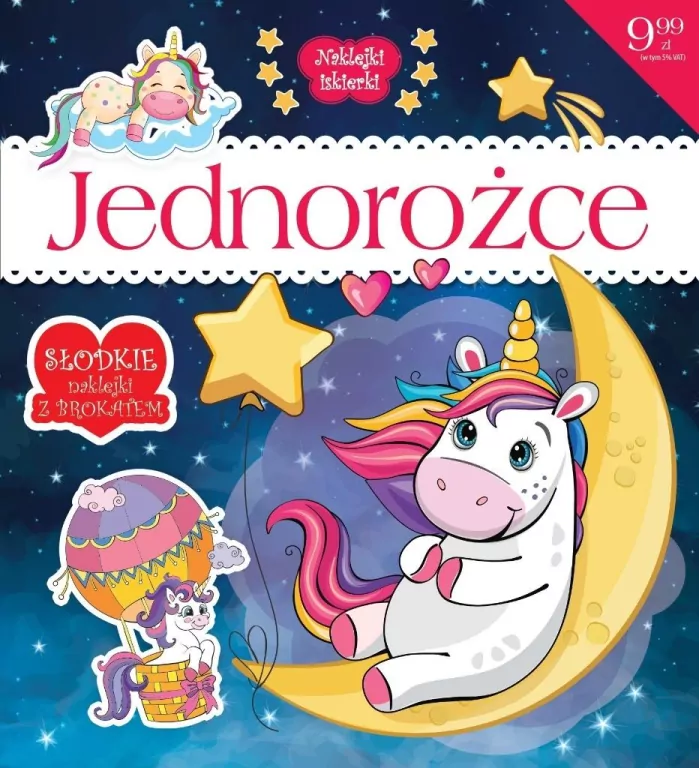 Naklejki iskierki z brokatem. Jednorożce - tantis.pl