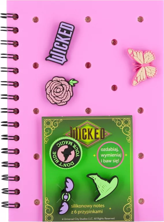 Notes A5/80K z przypinkami Wicked mix - tantis.pl