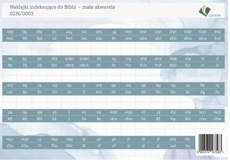 Naklejki indeksujące do Biblii - małe akwarela - tantis.pl