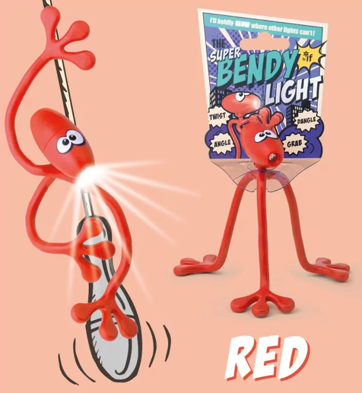 Super Bendy. Lampka do książki - czerwona - tantis.pl