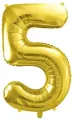 Balon foliowy cyfra 5 72cm jasny złoty - tantis.pl