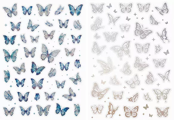 Naklejki foliowe Motyle niebieskie i holograficzne - tantis.pl