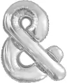 Balon foliowy znak & srebrny 71x86cm - tantis.pl
