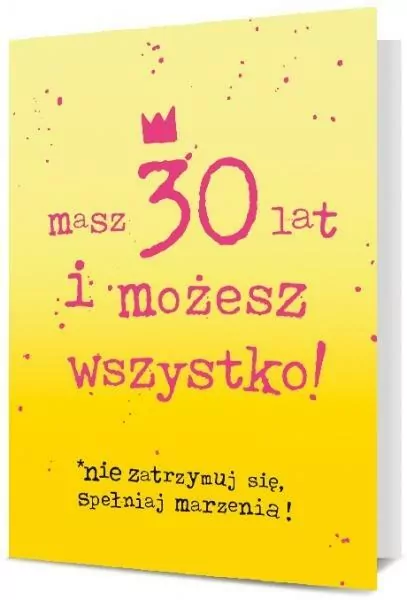 Karnet B6: Urodziny 30 - tantis.pl
